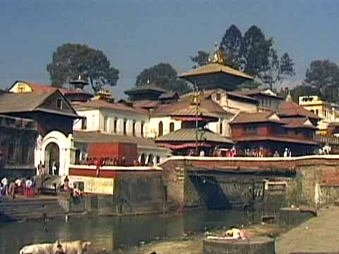 
Pashupatinath Hindu temple complex in Kathmandu - The Three Royal Cities Of Nepal DVD
